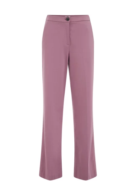 WE Fashion Pantaloni cu dungă roz