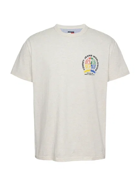 Tommy Jeans Tricou crem / galben / verde roșu
