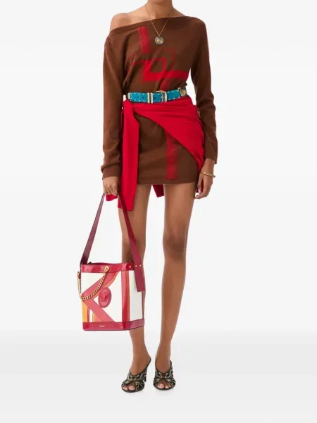 Rochie mini Versace din cașmir maro