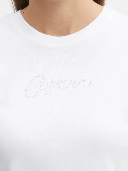 Футболка Coperni со стразами белая
