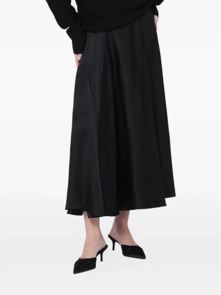 Fustă midi Anine Bing din satin evazată negru