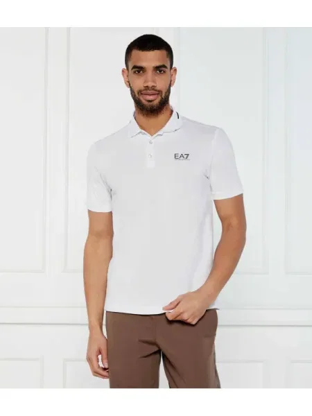 Polo | stretch pique alb