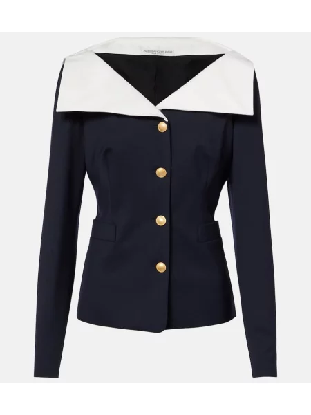 Volnena jakna Alessandra Rich modra