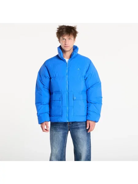 Péřová bunda Adidas Originals modrá
