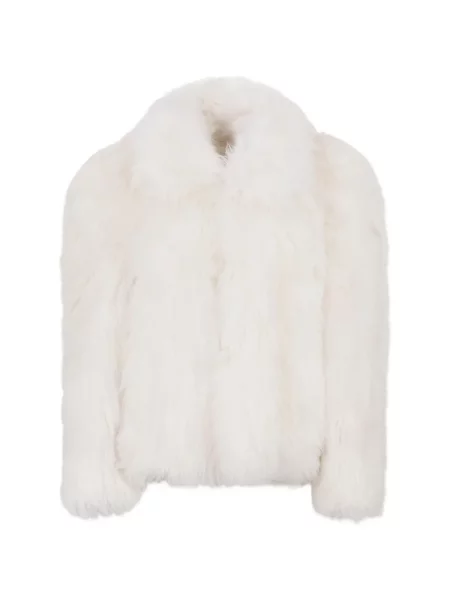 Lung haină din piele de oaie Dsquared2 din piele de oaie alb