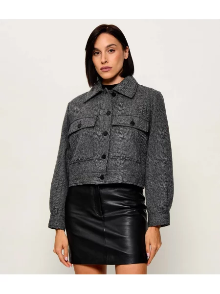 Weekend MaxMara De lână geacă Wkdginnasta | Cropped Fit gri