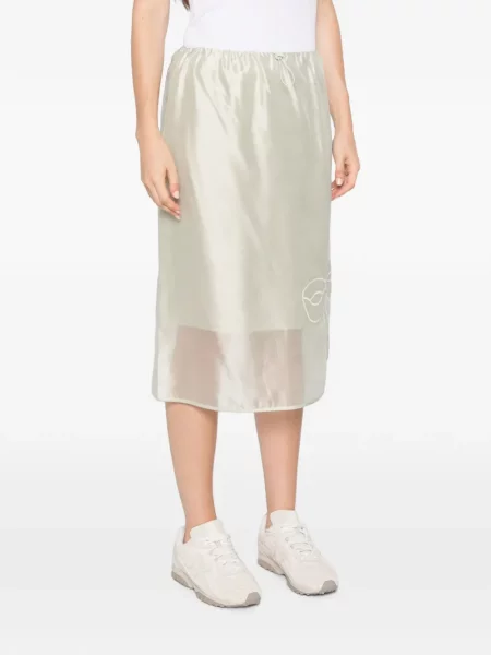 Fustă midi Cecilie Bahnsen din organza verde