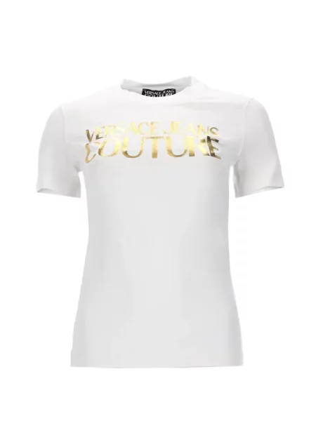 Tricou grafic Versace Jeans Couture cu imagine alb