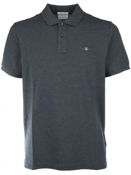 Polo Gant cu broderie gri