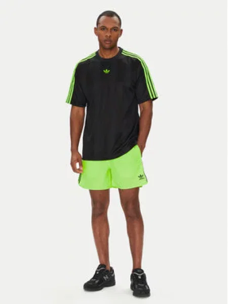 Tričko adidas Adicolor Jacquard Jersey Black / Signal Green S černé