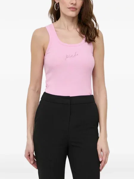 Top Pinko cu broderie roz