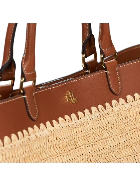 Geantă shopper Lauren Ralph Lauren bej