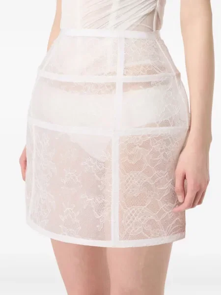 Мини пола Blumarine с дантела бяло