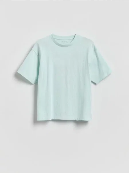 Reserved Tricou din cu imprimeu turcoaz-deschis