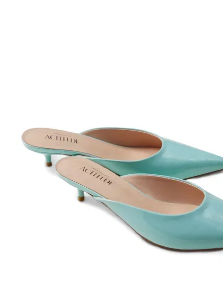 Papuci tip mules Twinset din piele albastru