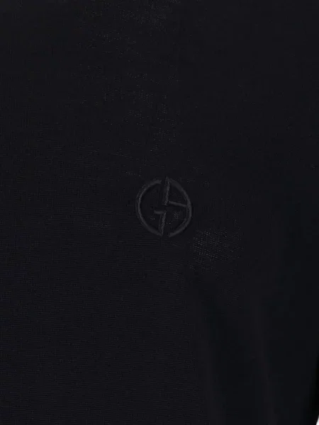 Haftowany sweter Giorgio Armani wełniany czarny