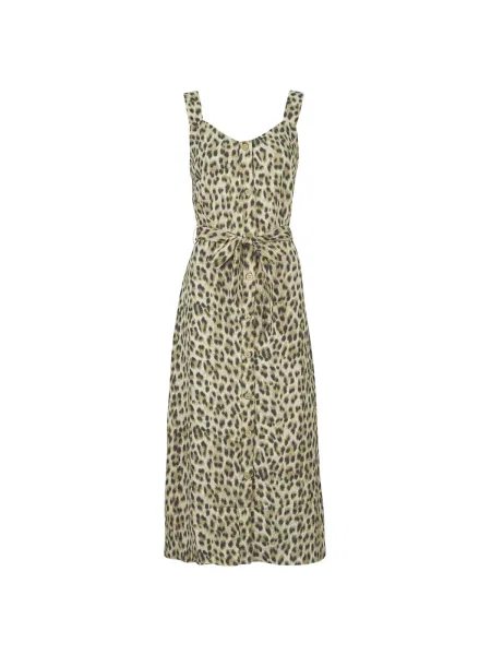 Maksi obleka Deeluxe bež