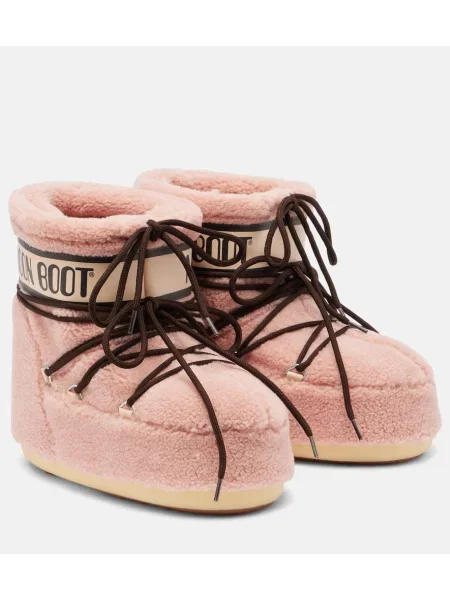 Cizme scurte Moon Boot din fleece roz