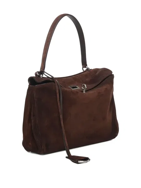 Top Balenciaga din piele de căprioară maro