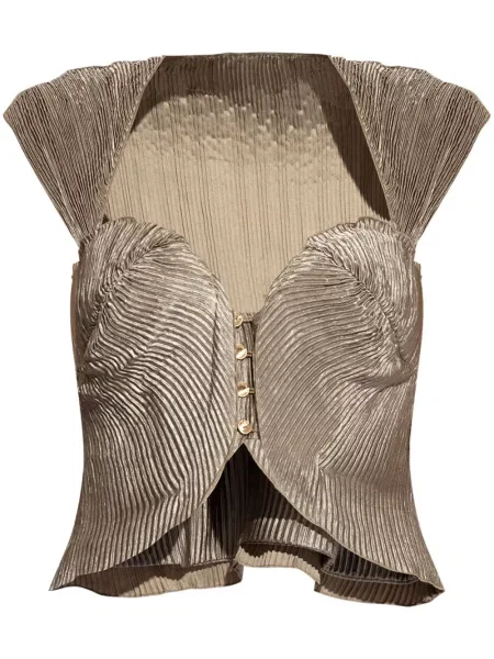 Bluzka Cult Gaia plisowana zielona