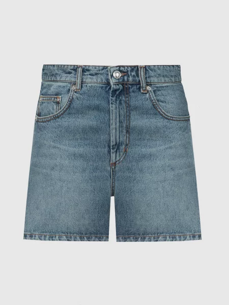 Джинсові шорти OVALE з ефектом потертості Max Mara Sportmax сині