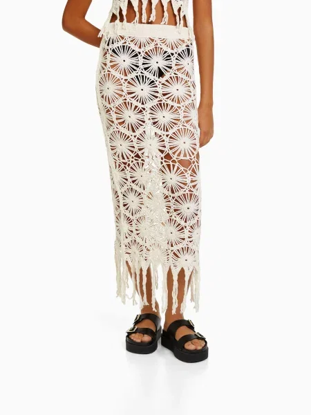 Bershka Fustă ecru