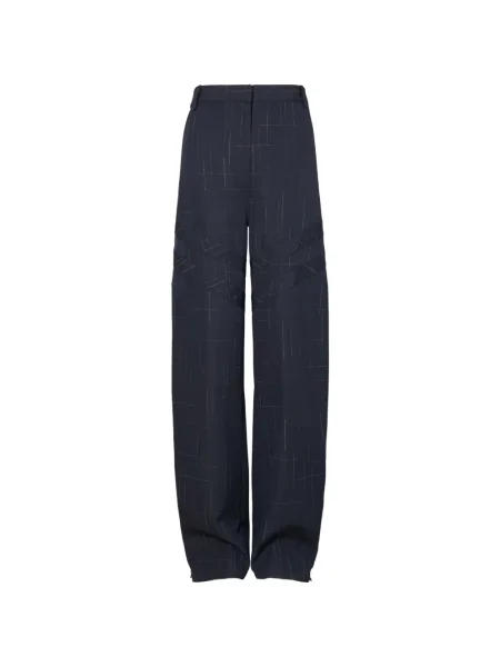 Pantaloni Tory Burch în carouri albastru