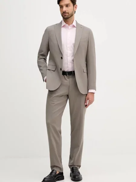 Рубашка Hackett London с итальянским воротником розовая