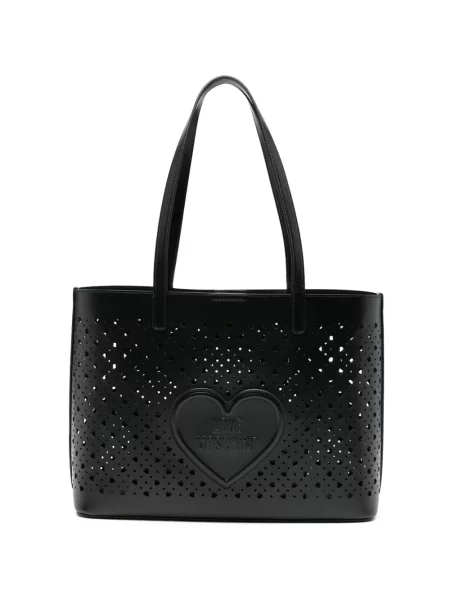 Torbica Love Moschino s uzorkom srca crna
