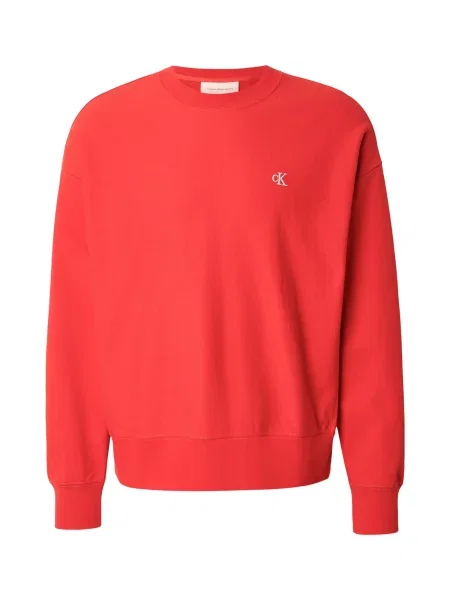 Palton Calvin Klein Jeans din material terry roșu