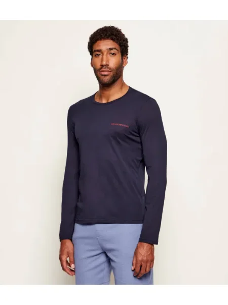 Hosszú ujjú póló Emporio Armani kék