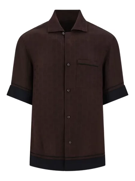Krátká košile Ferragamo hnědá
