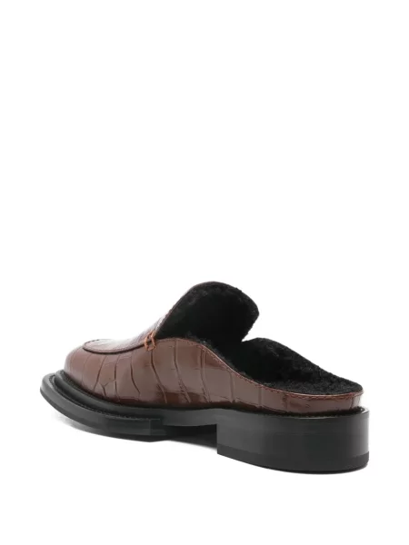 Papuci tip mules Moschino din piele maro