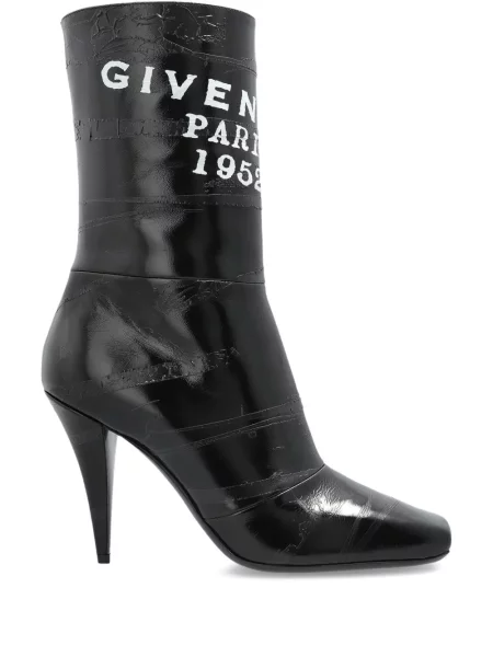 Botine Givenchy din piele cu imagine negru