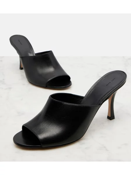 Papuci tip mules The Row din piele negru