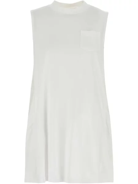 Rochie mini Sacai plisată de costum alb
