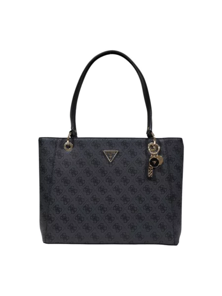 Lniana torebka Guess czarna