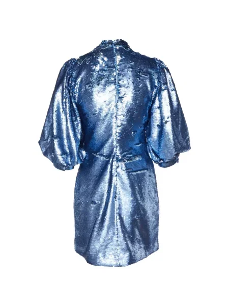 Rochie midi Ganni cu paiete albastru