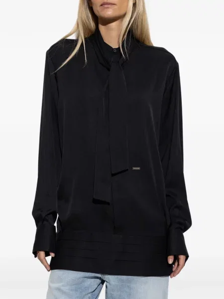 Bluză Dsquared2 cu funde de mătase negru
