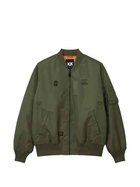 Geacă bomber Fingercroxx cu imagine verde