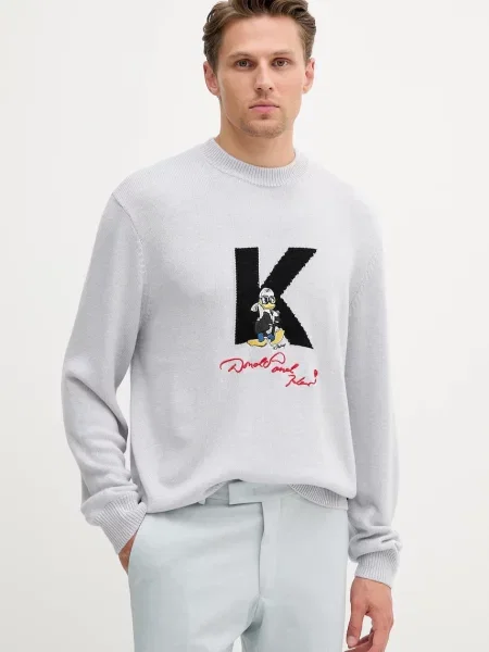 Karl Lagerfeld Pulover | Karl Lagerfeld X Disney cu adaos de lână gri