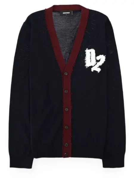 Cardigan Dsquared2 cu autograf albastru