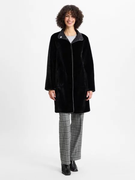 S.Oliver BLACK LABEL Płaszcz Kobiety Sztuczne włókno jednolity 34 czarny