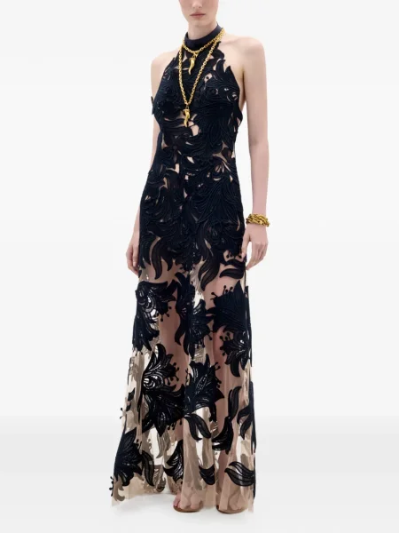Rochie maxi Silvia Tcherassi cu model floral negru