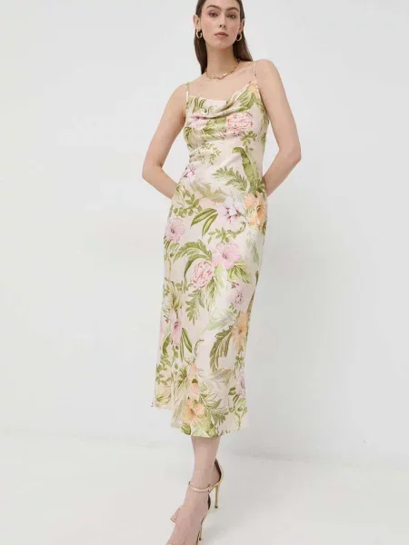 Сукня Guess maxi пряма зелений