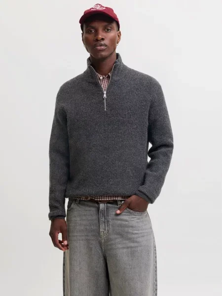 JACK & JONES Pulover JORFREDERIKSBERG OLLIE amestecat gri