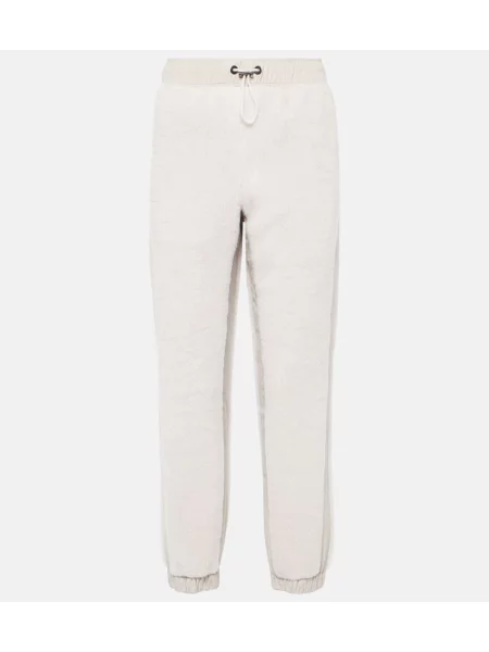 Spodnie dresowe Brunello Cucinelli wełniane białe