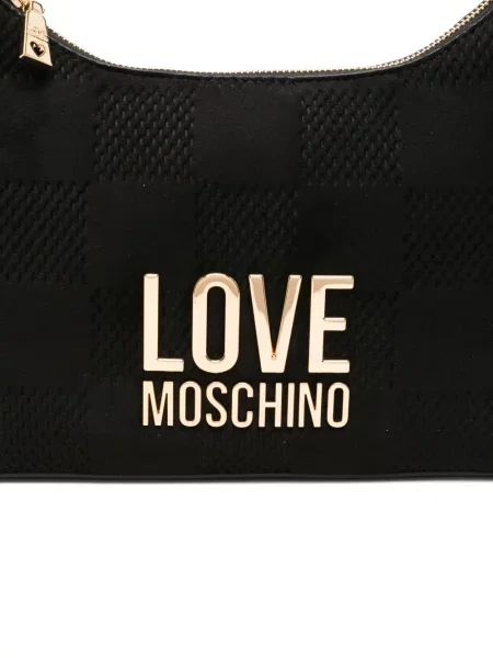 Geantă Love Moschino în carouri negru
