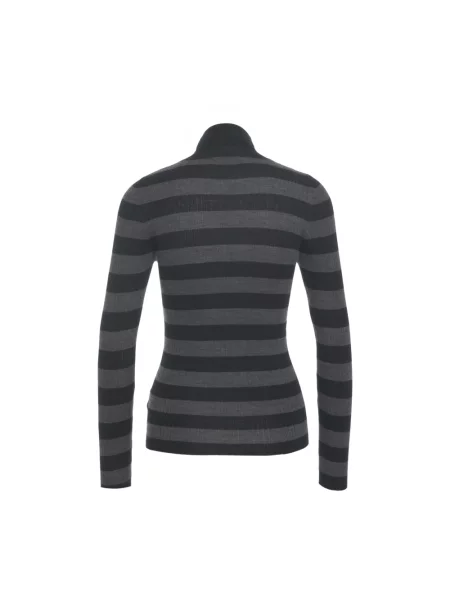 Sweter z golfem Majestic Filatures żakardowy szary