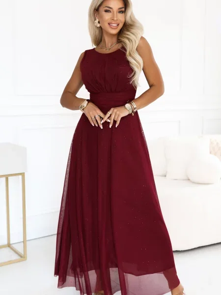 Rochie maxi Numoco Basic din tul